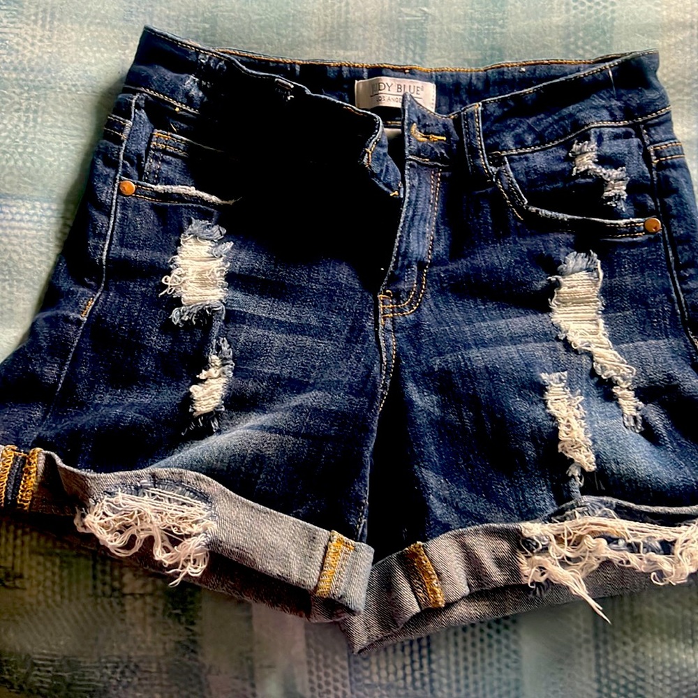 Make me an offer! Judy Blue Dark Blue Distressed Denim Jean Shorts